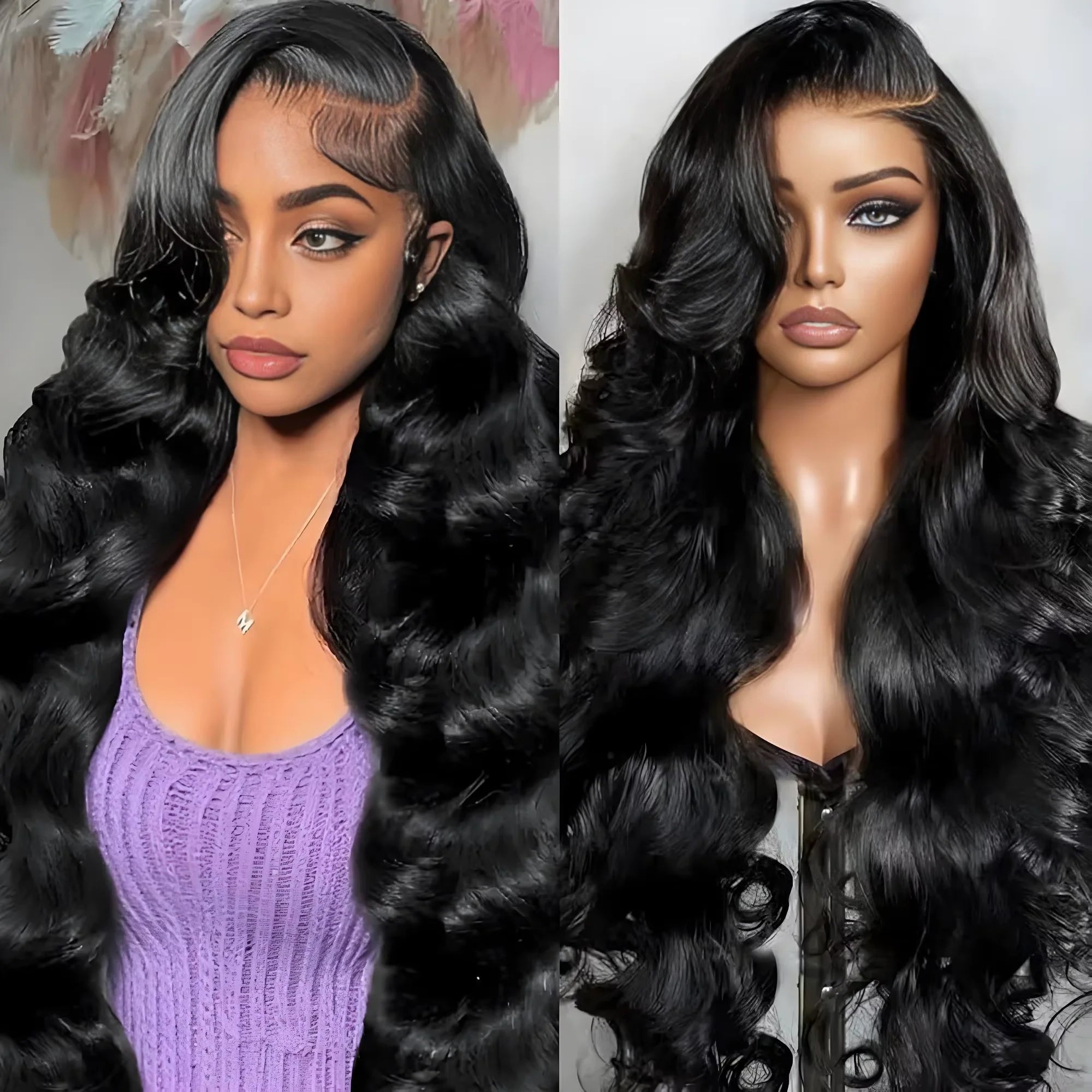 Human Hair Brazilian 28 30 40 Inch Body Wave 13x4 HD Transparent Lace Front Wig black 13x6 Lace Frontal Wigs Pre Plucked