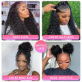 220%Density Human Hair Deep Wave 13x4 13x6 Lace Frontal with Pre-Plucked Hairline Women's 360 HD Lace Front Glueless Curly Wig