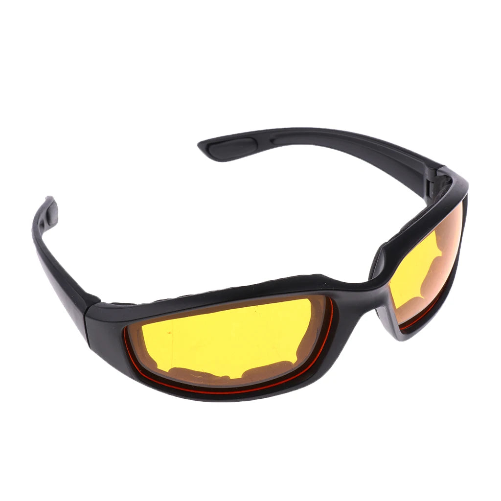 UV Protection Dustproof Motorcycle Riding Goggle Glasses with Yellow Lens