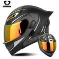 SOMAN Full Face Helmet Dual Lens Flip Up Motorcycle Helmets Casco Accessories Men Women Casque Moto Racing DOT Approved Visor