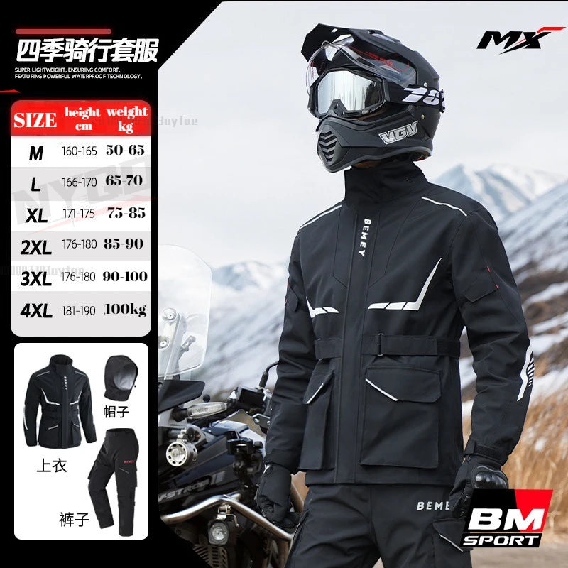 Motorcycle Raincoat Suit Split Full Body Rainstorm Proof Men's Riding Jacket and Pants Windproof Waterproof Moto Rider Raincoat