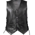 Men's Punk Style Denim Vest with Side Lace Details, Perfect for Party and Motorcycle Riding