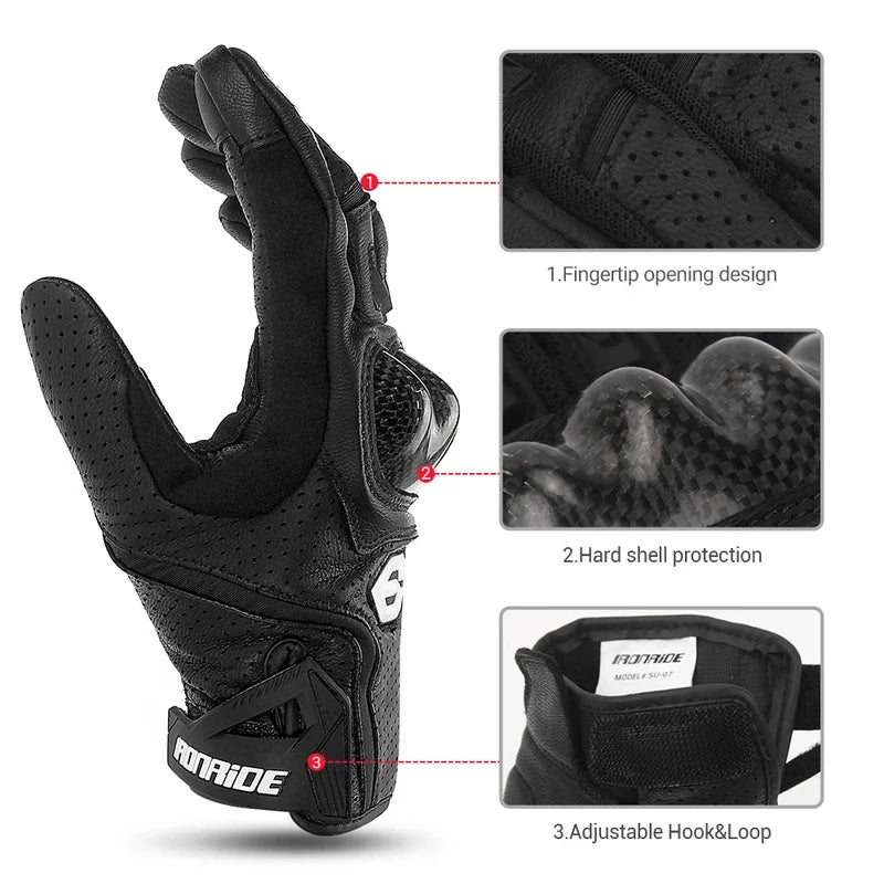 Men's Summer Retro Leather Motorcycle Riding Simracing Gloves Wear-Resistant,, Anti-Slip for KTM Motorbike & Motocross Luvas
