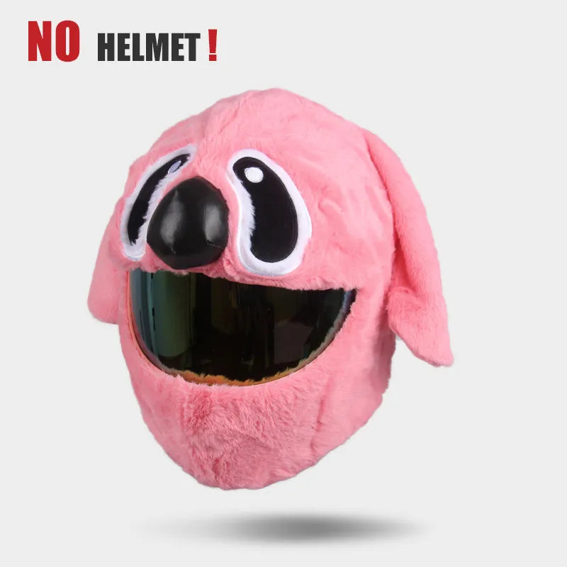 Uchoose Motorcycle Helmet Cover Cartoon Plush Helmets Hat With Crazy Large Flexible Ears Funny Helmet Protective Case For Riding