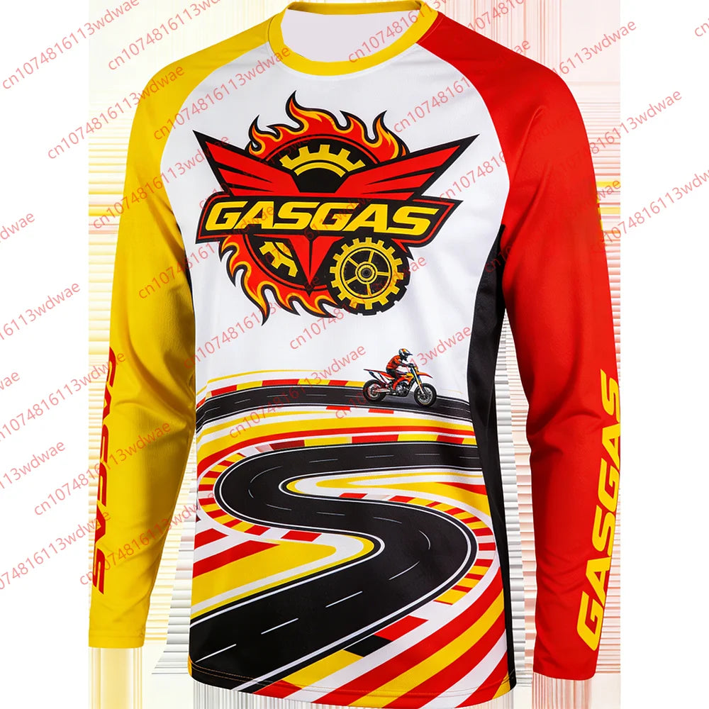GASGAS Motocross Jersey riding suit Men Long Sleeve Racing Shirt Motorcycle Gear Off-Road MX Apparel Quick-drying cycling suit