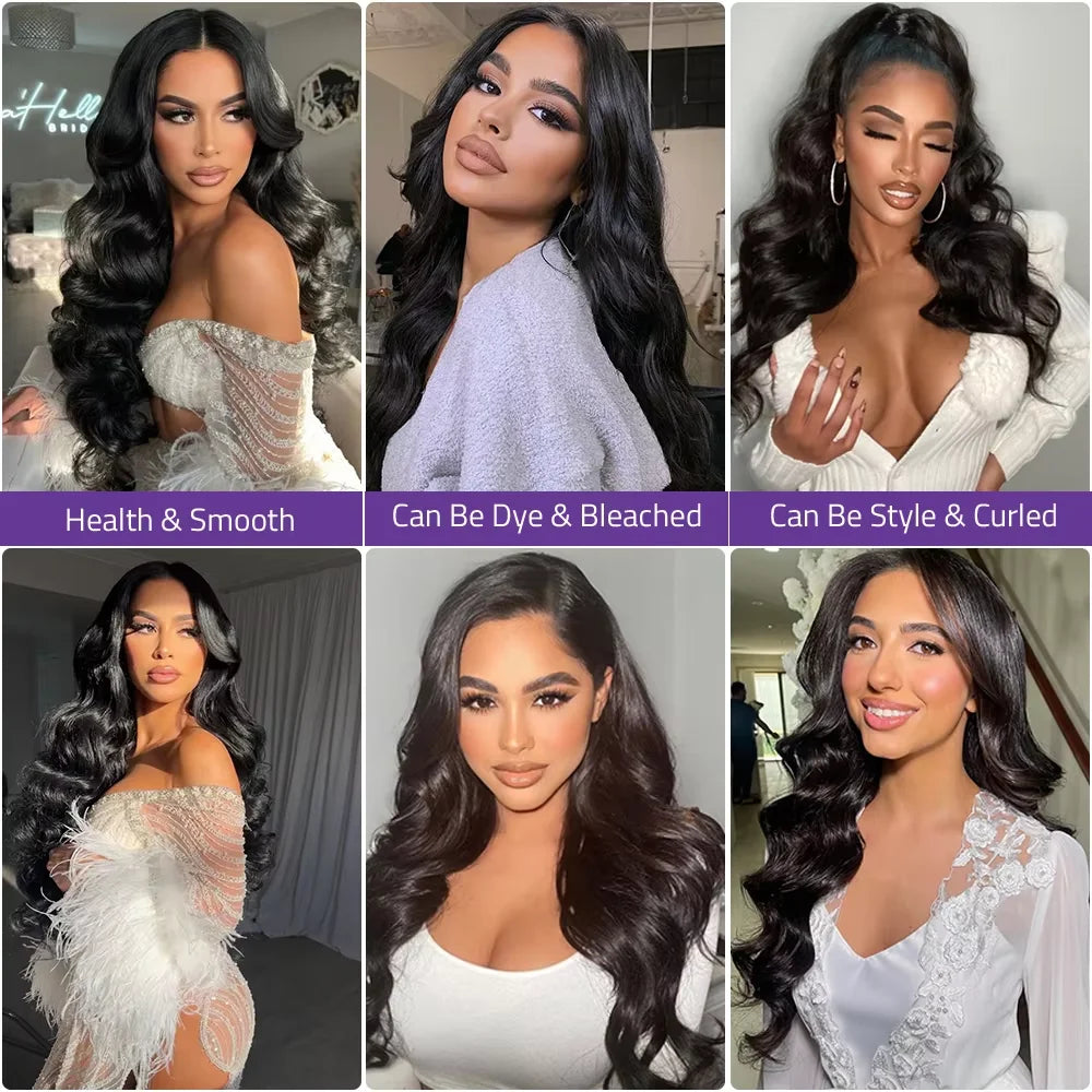 220 Density Body Wave 13x6 HD Transparent Lace Front Wig Human Hair 13x4 HD Pre Plucked Lace Wig Brazilian Hair For Black Women
