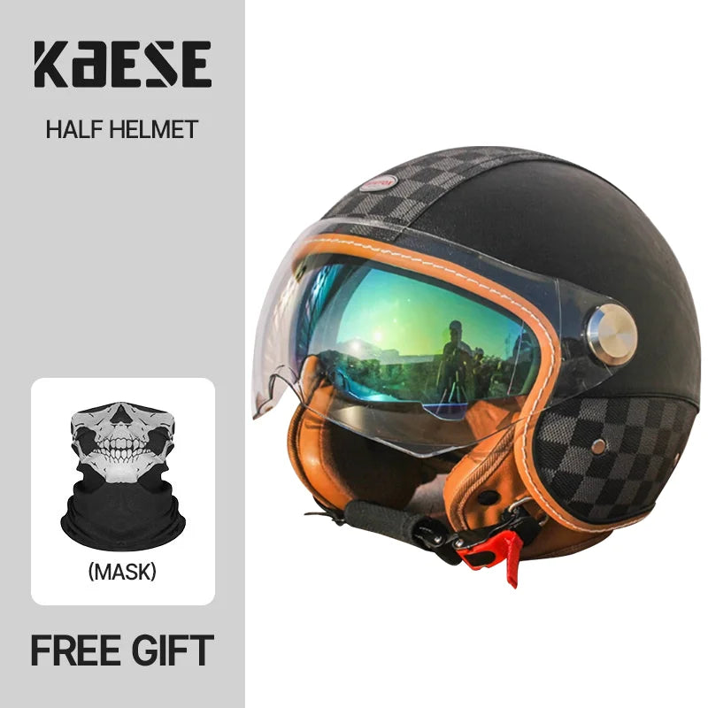 Handmade leather dot certified helmet helmet motorcycle for men for fall and winter seasons capacete de moto masculino