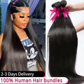 30 40 Inch Bone Straight Human Hair Weave Bundles 16A Brazilian Natural Color 1 3 4 Pcs Real Raw Human Hair Bundles Extensions
