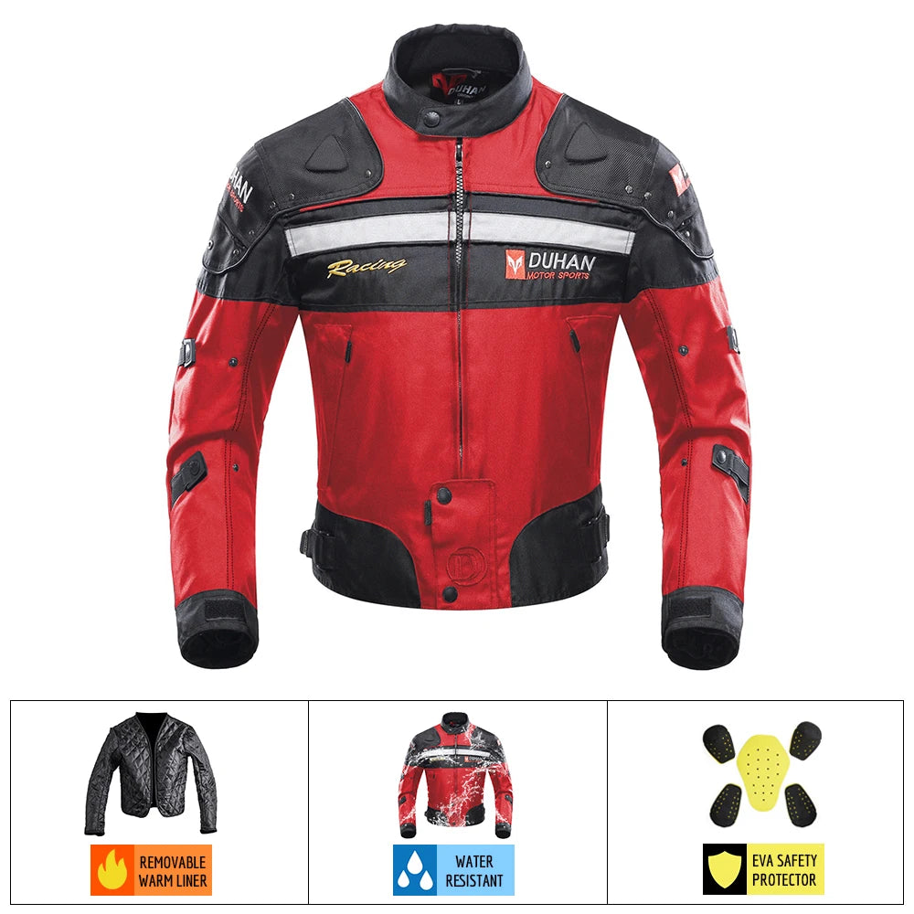 DUHAN Winter Motorcycle Jacket Moto Pants Wear-resistant Motocross Jacket  Windproof Moto Protector Touring Clothing