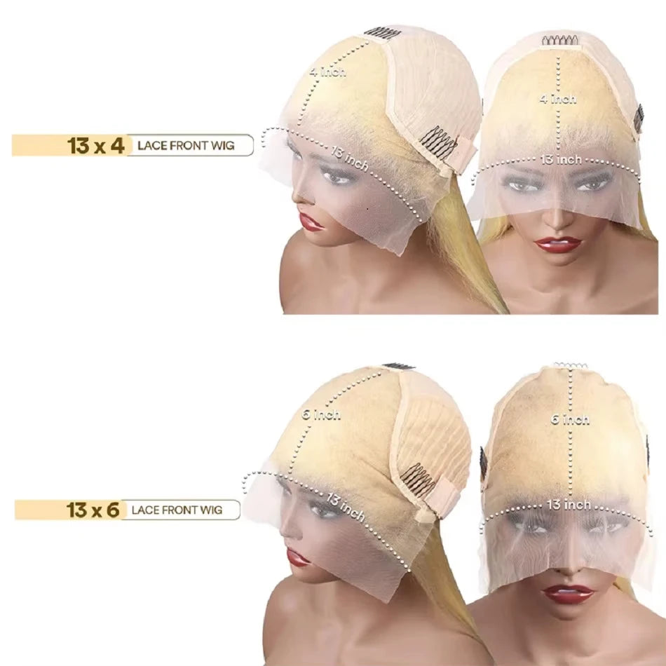 30 40 Inch 613 Blonde HD Lace Frontal Wig 13x6 210% Body Wave Human Hair Wig Pre Plucked Brazilian Transparen Lace Wig For Women