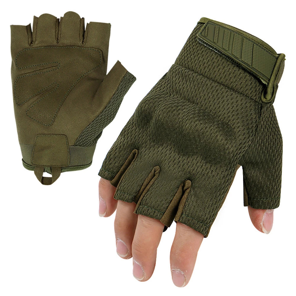 Men Riding Gloves Cycling Bike Half Finger Motos Racing Gloves Antiskid Screen Touch Outdoor Sports Tactical Gloves Protect Gear