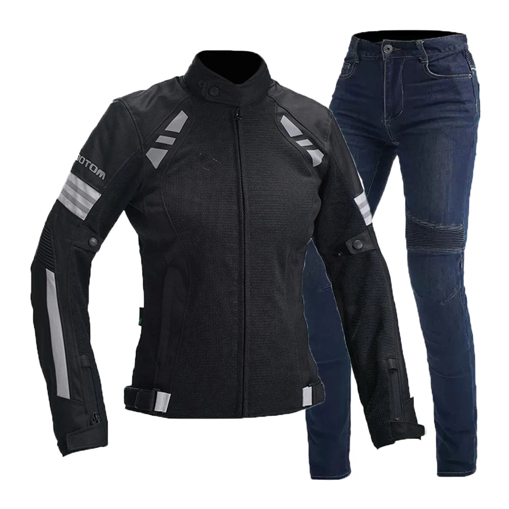 Motorcycle Suit Summer Chaqueta Moto Mujer Fall Prevention Motorcycle Clothes Wear Resistant Chamarra Motociclista Breathable Mo