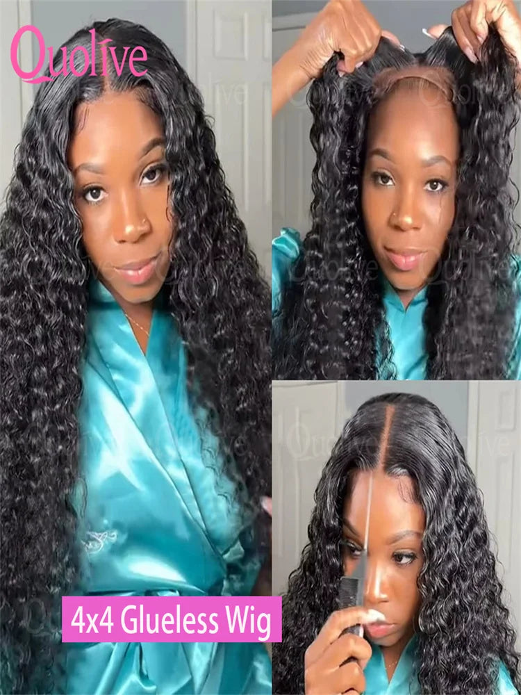 30 40Inch Curly Human Hair Wig Deep Wave 13x6 Hd Frontal Lace Wigs 4x4 5x5 Water Wave Glueless Wigs Human Hair Ready To Wear 360