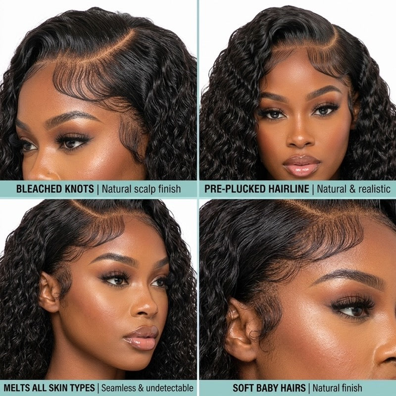 Transparent 250% Density Water Culry 360 Full Lace Frontal Wig Human Hair 40Inch Deep Wave 13x4 13x6 Hd Lace Front Wig For Women