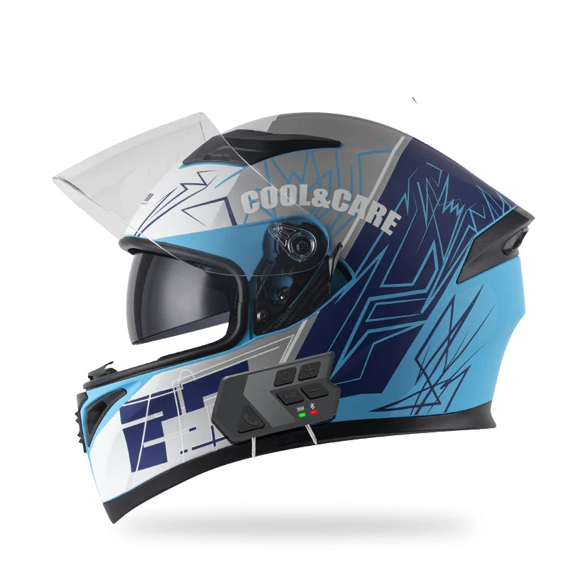 JieKai motorcycle helmet motocross full helmet with Bluetooth earphones for men women all season casco moto cascos para moto