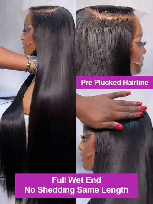 200 Density 13x4 13x6 Transparent Bone Straight 42 Inches 5X5 Lace Front Human Hair Wigs Straight Wigs Pre Plucked Lace Front