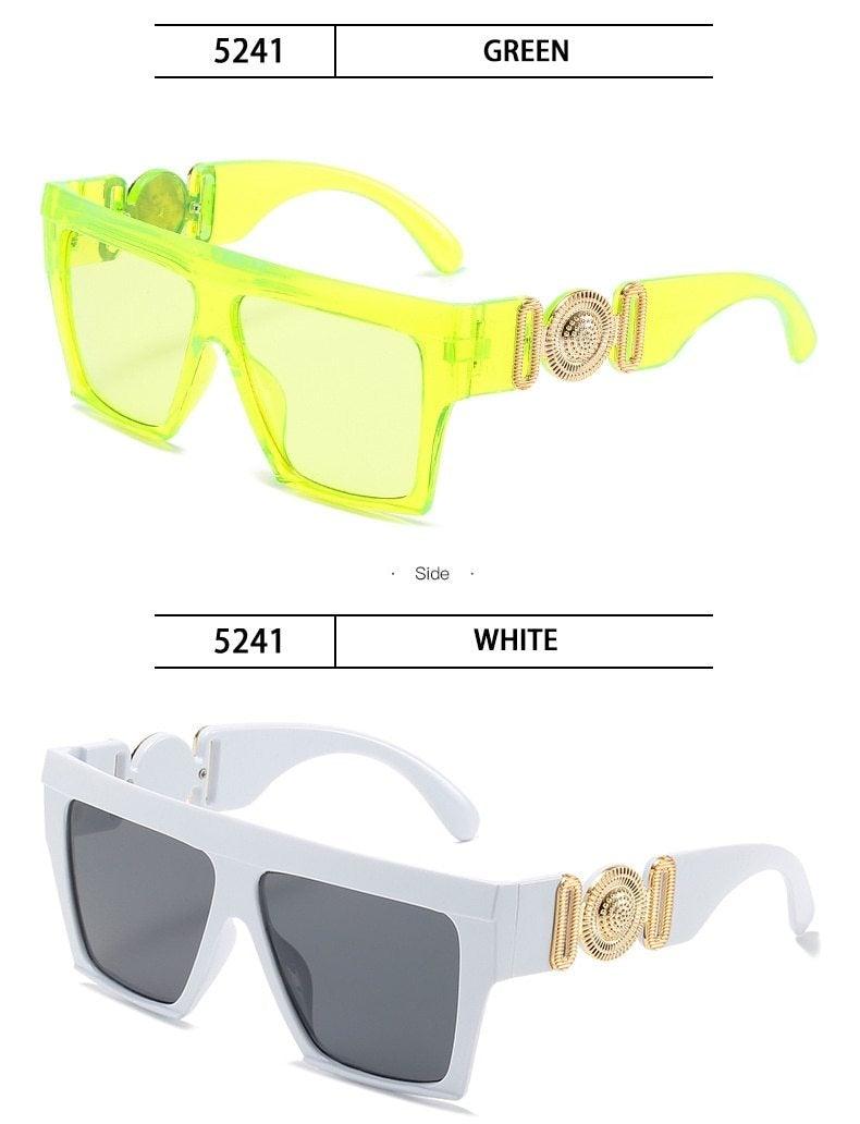 Fashionable & Oversized Square Shape Sunglasses For Women New Vintage Style & Big Frame Sun Glasses New Classic Shades Women Men Flat Top Fashion Shades