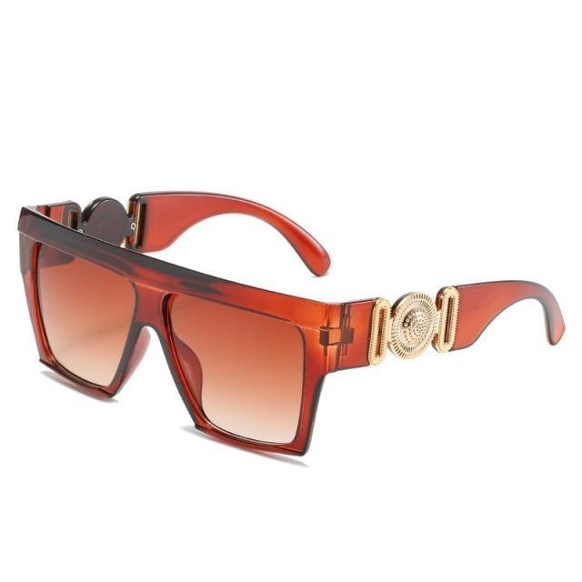Fashionable & Oversized Square Shape Sunglasses For Women New Vintage Style & Big Frame Sun Glasses New Classic Shades Women Men Flat Top Fashion Shades