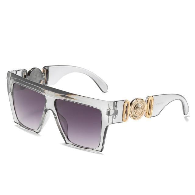 Fashionable & Oversized Square Shape Sunglasses For Women New Vintage Style & Big Frame Sun Glasses New Classic Shades Women Men Flat Top Fashion Shades