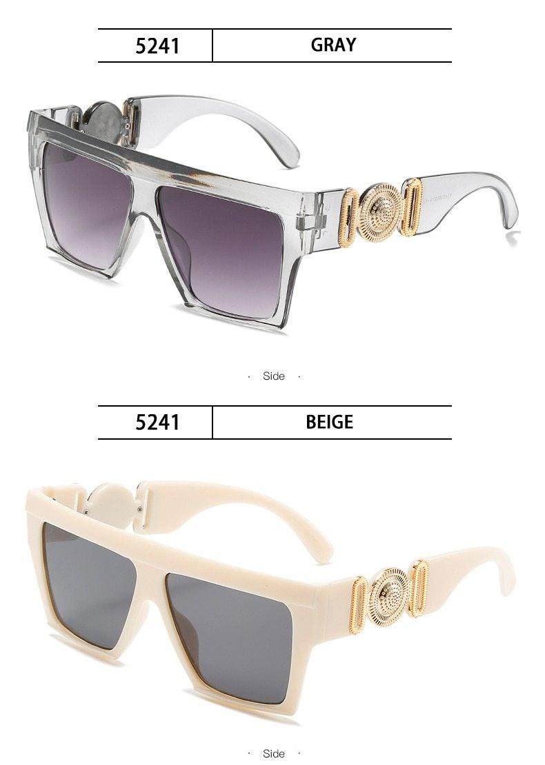 Fashionable & Oversized Square Shape Sunglasses For Women New Vintage Style & Big Frame Sun Glasses New Classic Shades Women Men Flat Top Fashion Shades