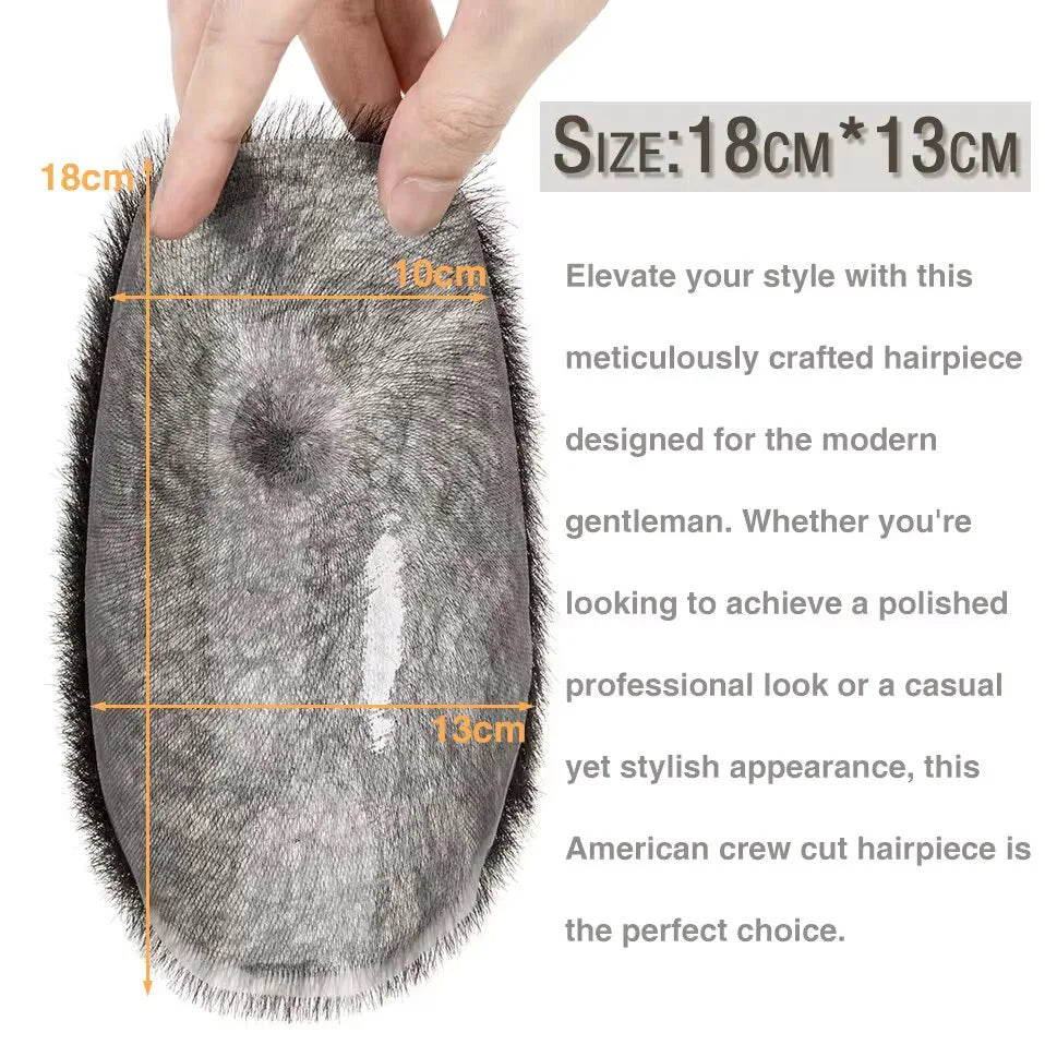 Men's Short Hair Wig Piece with PU Around Hair Men's Wig Replacement System Prosthetic Hair Wig Male Pieces For Men Baldness