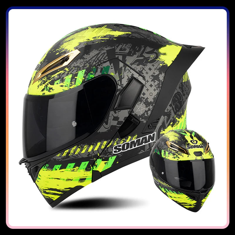 Men Women Motorcycle Helmets Full Face Helmet Colorful Dual Lens Flip Up Helmet DOT Approved Purple Modular Helm Casco Para Moto