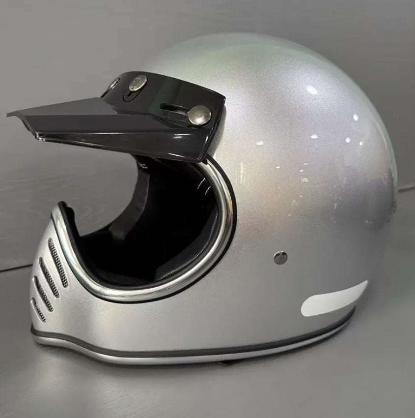 HOT Retro Full Face Motorcycle Helmet ABS Multi-color Options Available Full Face Helmet ABS Enhanced Comfort for Long Rides
