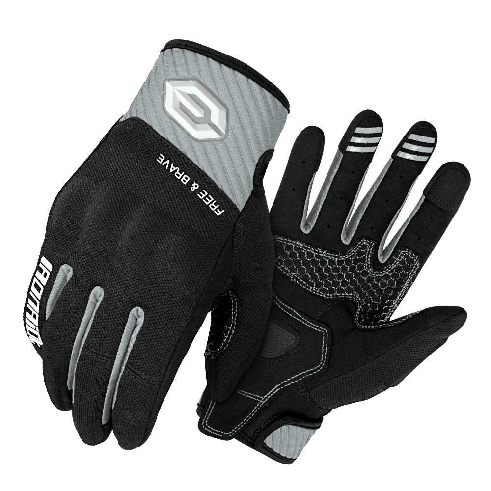 Summer Breathable Motorcycle Full Finger Protective Gloves Touch Screen Motorbike Non-slip Gloves Motocross Riding Racing Gloves