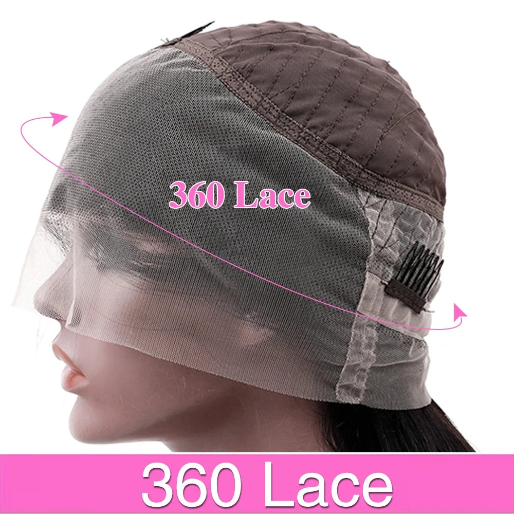 Deep Wave 13x6 HD Lace Frontal Human Hair Wig 200 Density Water Curly Transpare 360 Full Lace Front Wigs For Women 30 40 Inch