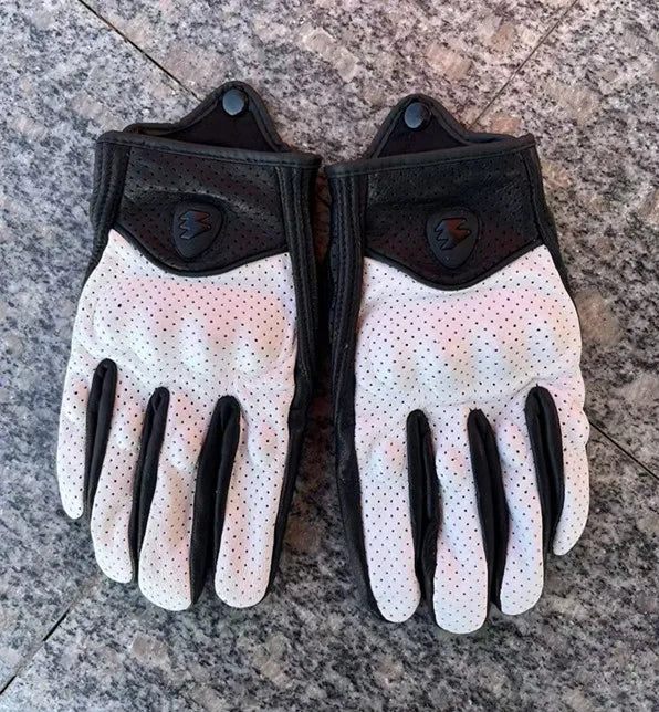 Lightning Metal Logo Motorcycle Gloves - Premium Anti-Slip & Windproof Riding Gloves for Men Women