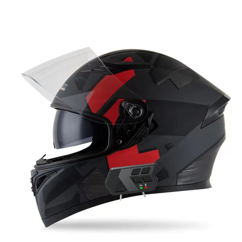 JieKai motorcycle helmet motocross full helmet with Bluetooth earphones for men women all season casco moto cascos para moto