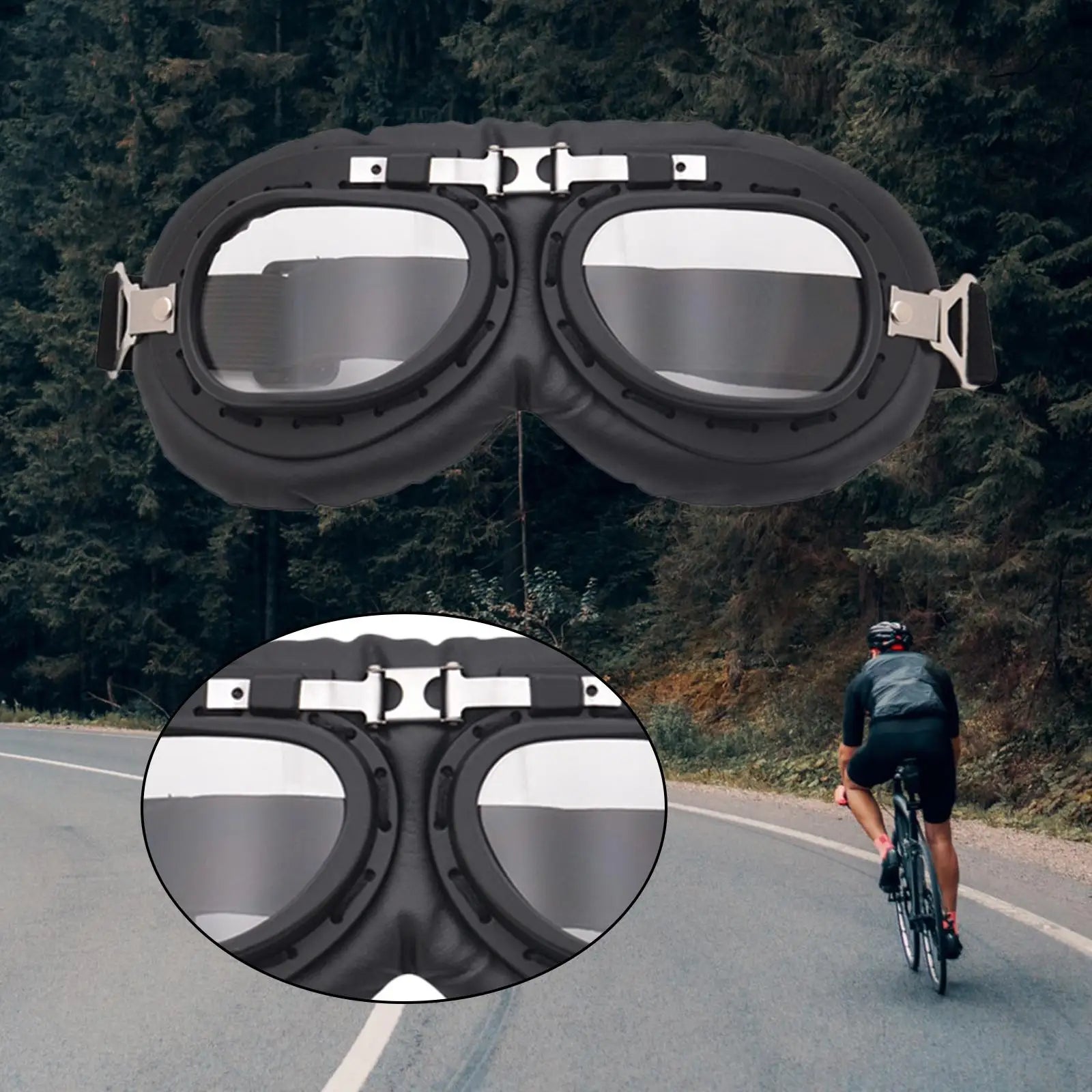 Classic Motorcycle Goggles Steampunk Protective Sports Glasses PC Lens for Outdoor Riding Scooter ATV