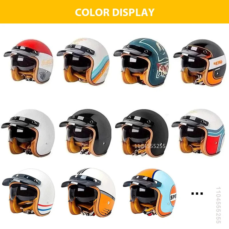 Motorcycle Helmet Open Face Helmet for Men Women Capacete De Moto ABS Material Motorcycle Equipments DOT Certification