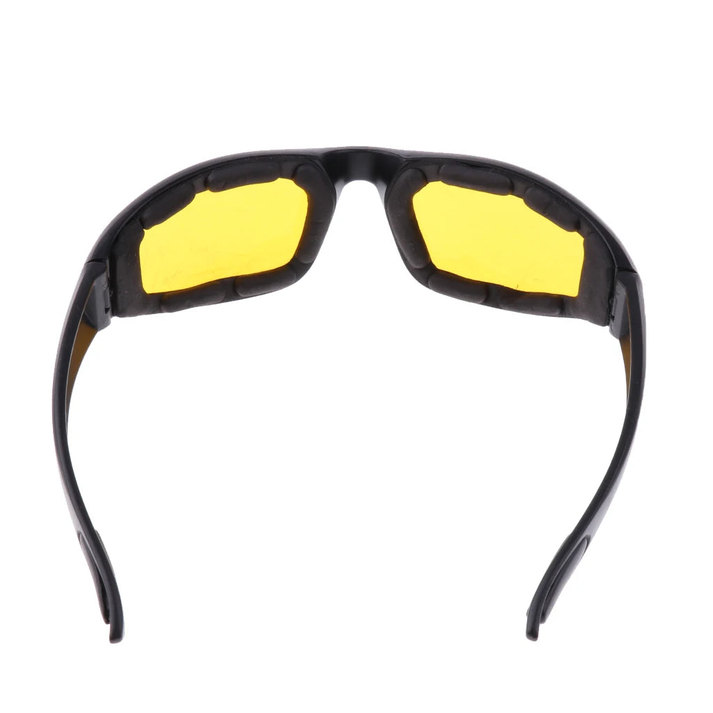 UV Protection Dustproof Motorcycle Riding Goggle Glasses with Yellow Lens