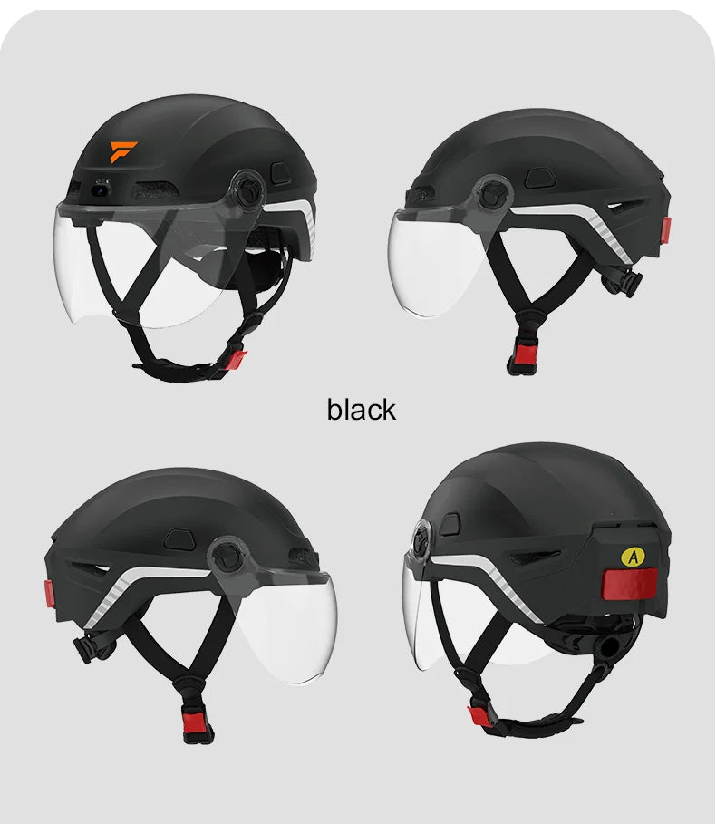 M8 Intelligence Motorcycle Helmet Bicycle Safety Helmet Built-in Noise-canceling BT Dashcam with LED Headlights