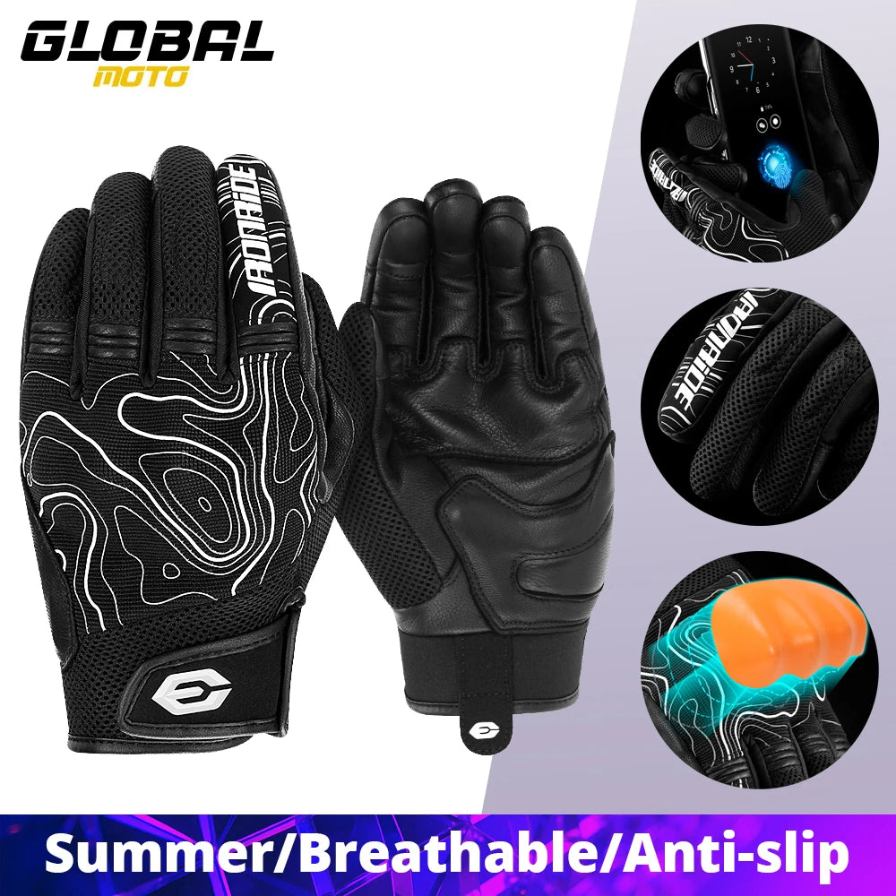 Summer Motocross Riding Racing Gloves Touch Screen Motorcycle Full Finger Protective Gloves Breathable Motorbike Non-slip Gloves