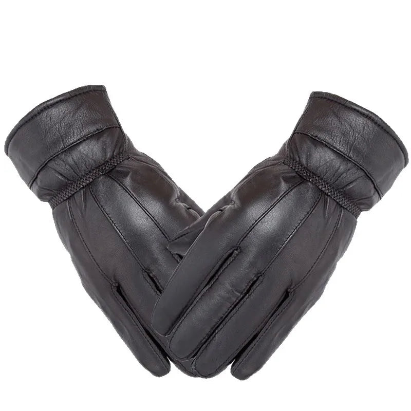 Leather Gloves Men Women Fleece Lined Warm Thin & Thickened Cotton Gloves for Motorcycle Riding Autumn Winter Wholesale