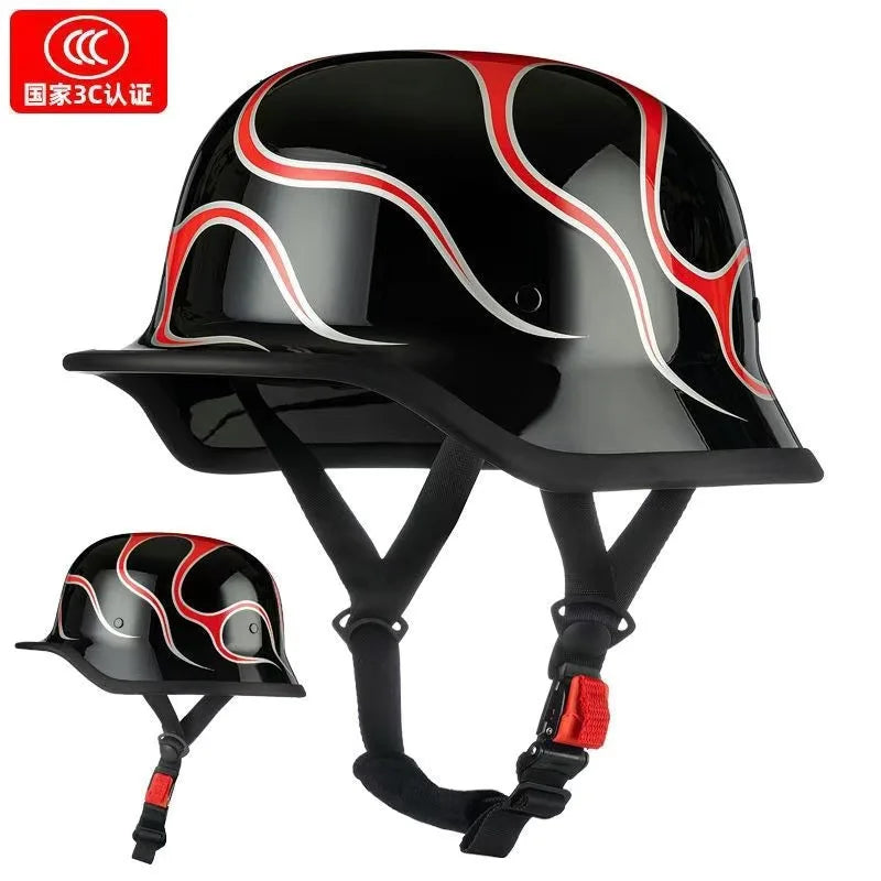 Retro German Vintage Motorcycle Half Face Helmet Capacete De Moto Casco Moto Vintage Motorbike Accessory Capacetes de Moto