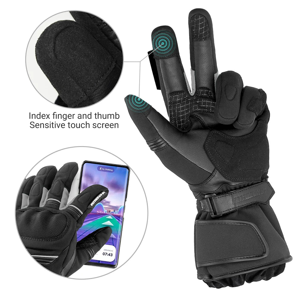 Men's Motorcycle Gloves Winter Warm Windproof Waterproof Off-road Riding Gloves Anti Fall Touch Screen Full Finger Sports Gloves