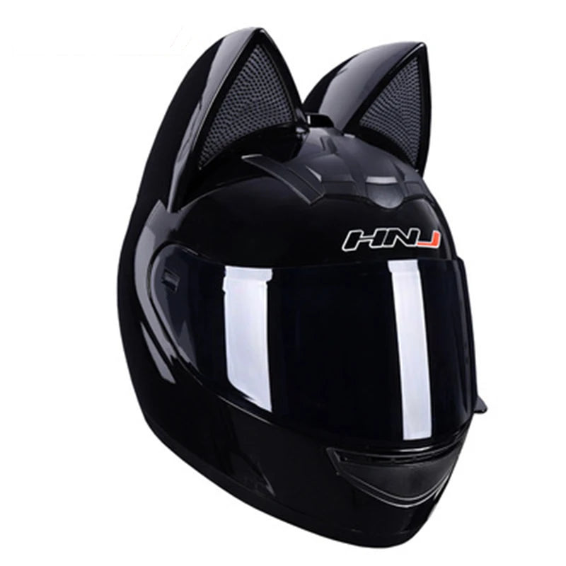 2022 Motorcycle Cat Ear Helmet Capacete Casque Full Face Helmet Women Moto Ear Helmets Personality Motorbike Helmet Motocross