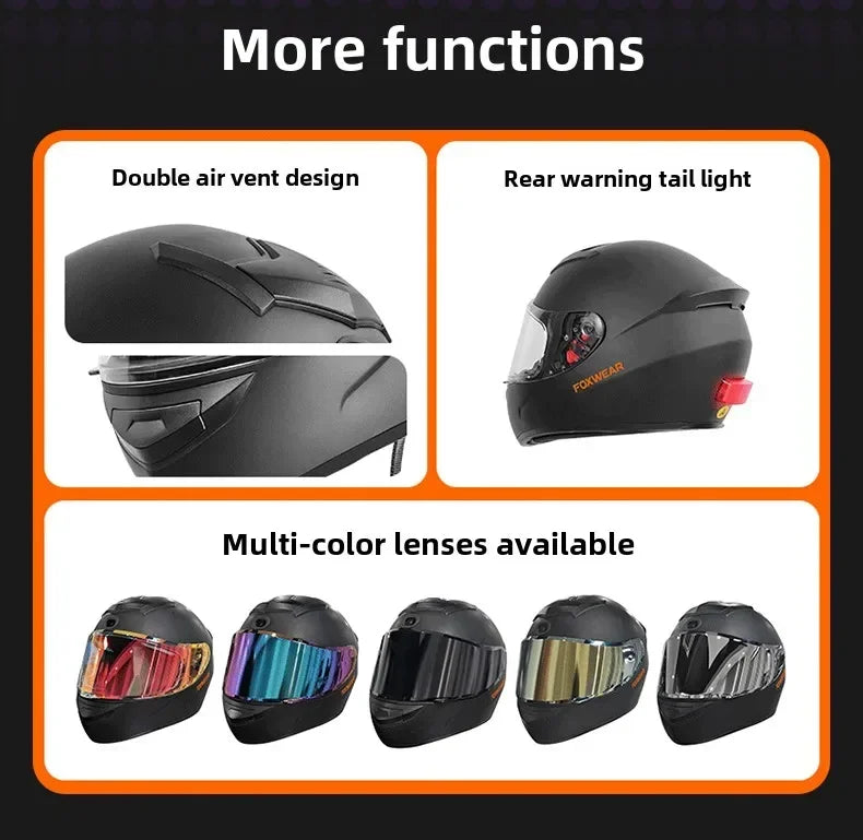 AI Intelligence Motorcycle Helmet with Camera and Bluetooth Headset Full Face Helmet Men Women Cascos Para Moto Four Seasons DOT