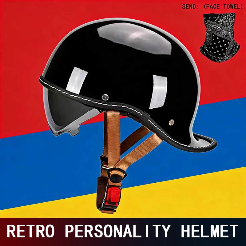 New-style cocked helmet retro personality Japanese ladle helmet for men and women summer half helmet motorcycle electric helmet