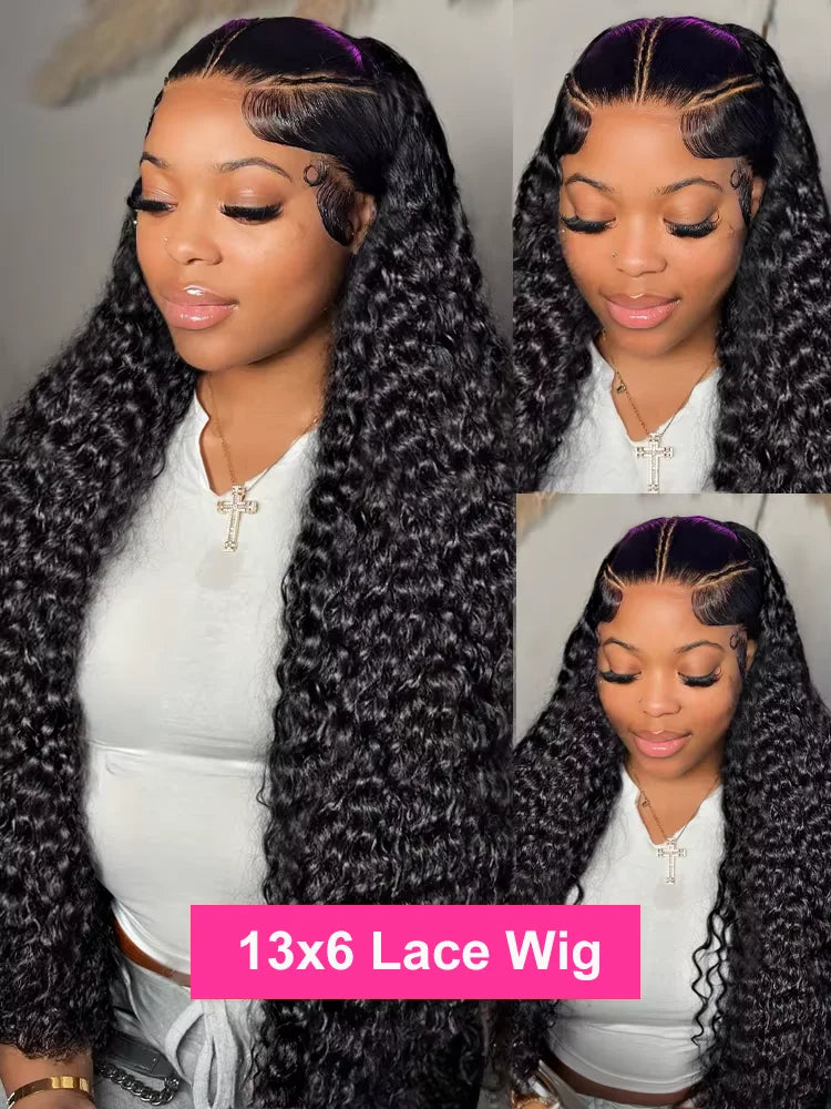 250 Density Human Hair Wigs Transparent Curly Wigs 13x6 Hd Lace Frontal Wig Brazilian High Density Deep Wave Wigs 40 Inches