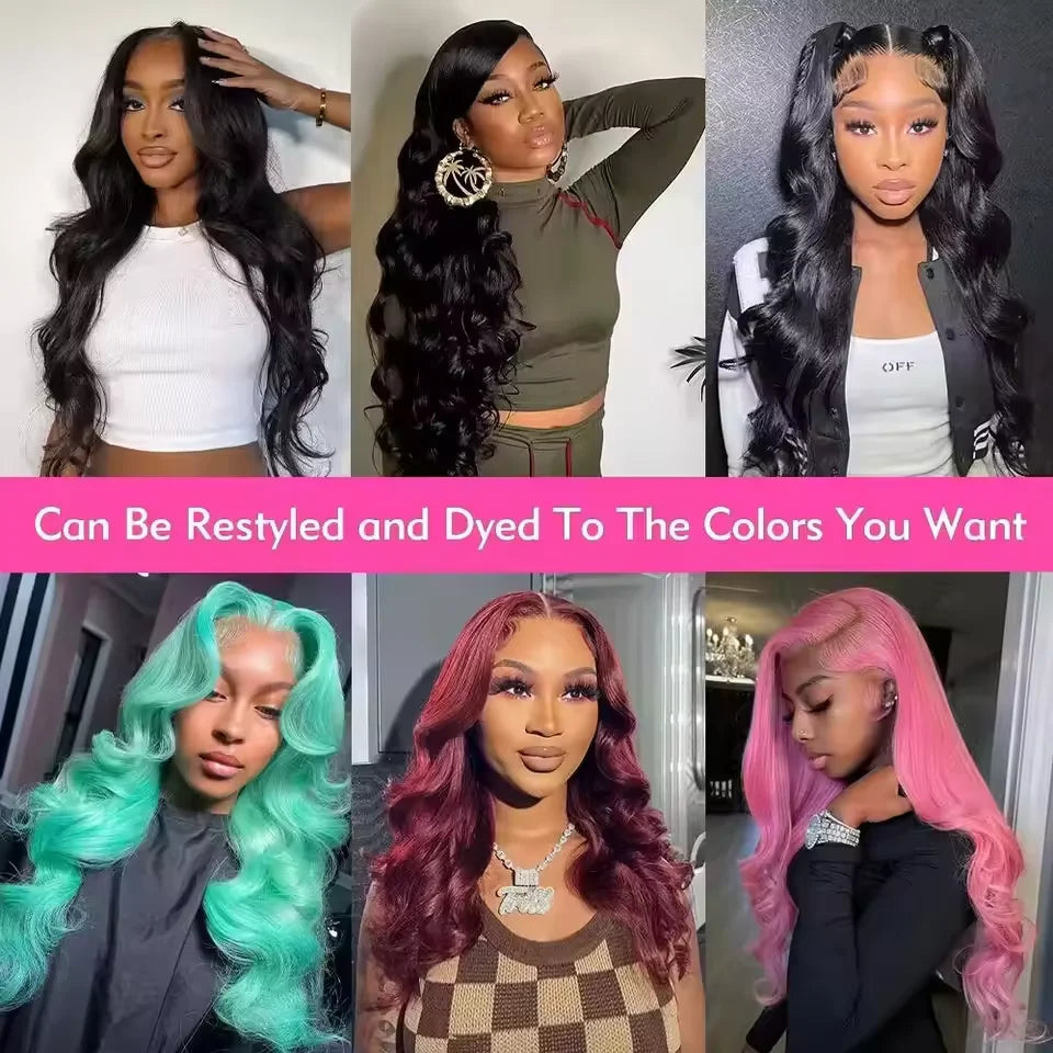 40 Inch 5x5 Glueless closure 250 Density Body Wave Human Hair Wig Black13x4 13x6 HD Lace Natural Front Wig Pre Plucked