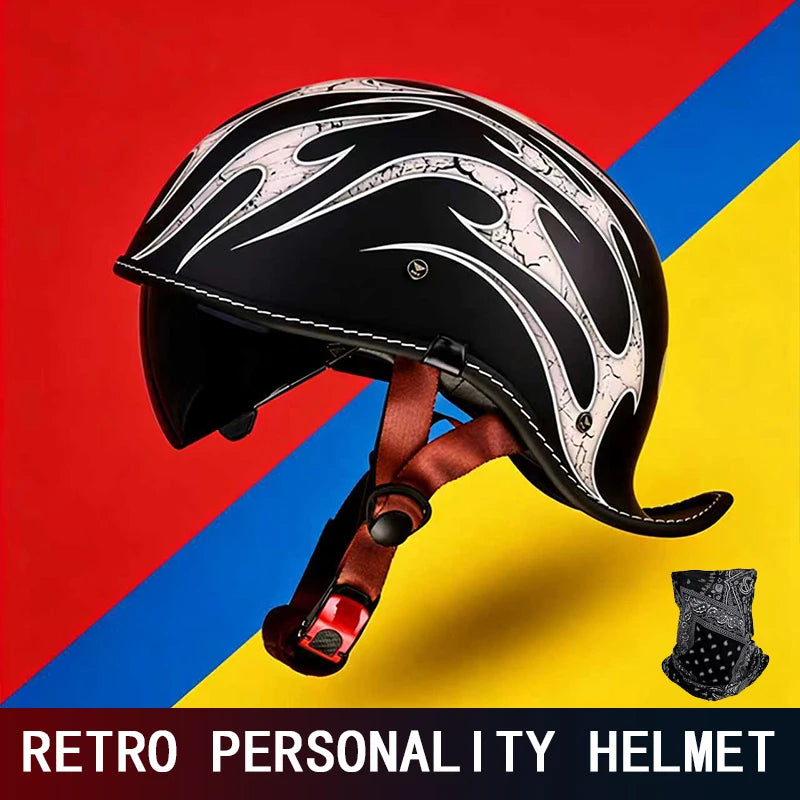 New-style cocked helmet retro personality Japanese ladle helmet for men and women summer half helmet motorcycle electric helmet