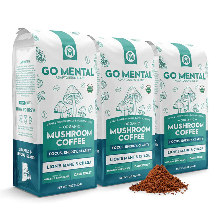 Organic Lion's Mane and Chaga Mushroom Coffee Dark Roast