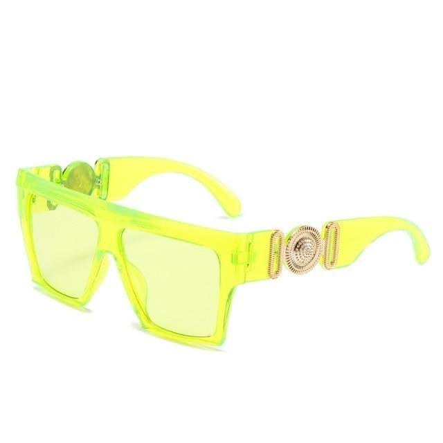 Fashionable & Oversized Square Shape Sunglasses For Women New Vintage Style & Big Frame Sun Glasses New Classic Shades Women Men Flat Top Fashion Shades