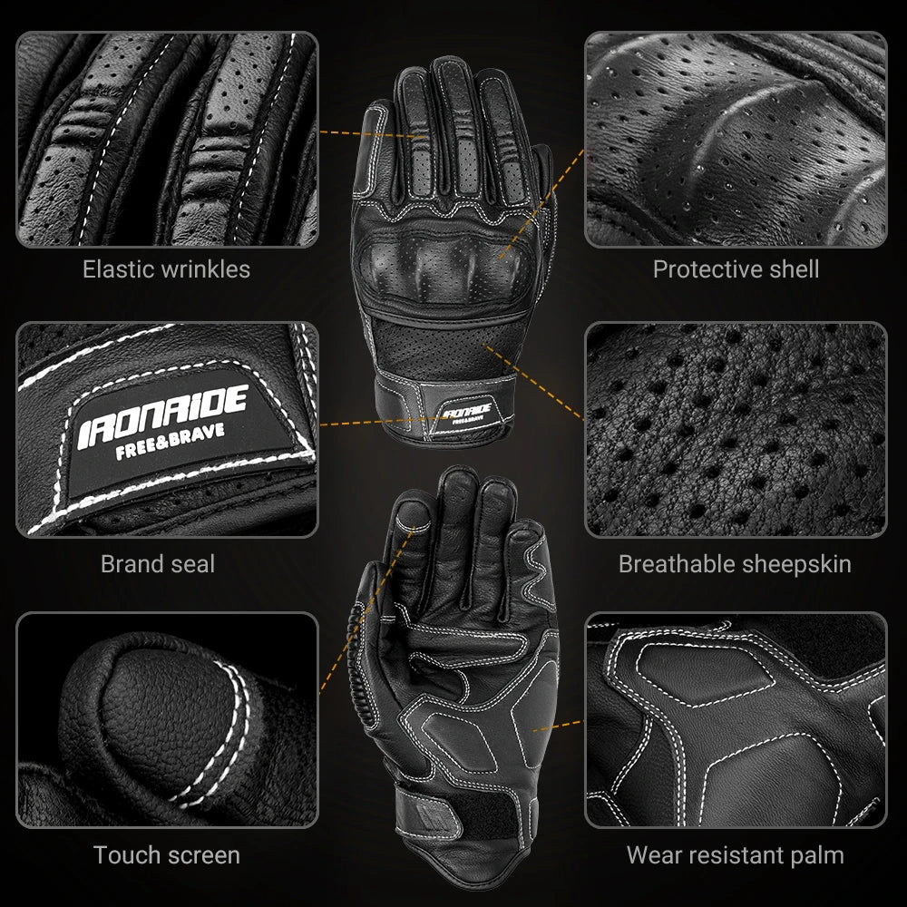 Men's Motorcycle Touch Screen Gloves Motorbike Full Finger Gloves Outdoor Motocross Non-slip Riding Gloves Breathable M-2XL