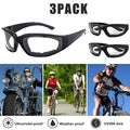 3 pairs Motorcycle Sports Biker Riding Glasses Wind Resistant Eye Protection Clear Sports Goggles Cycling Glasses Sunglasses