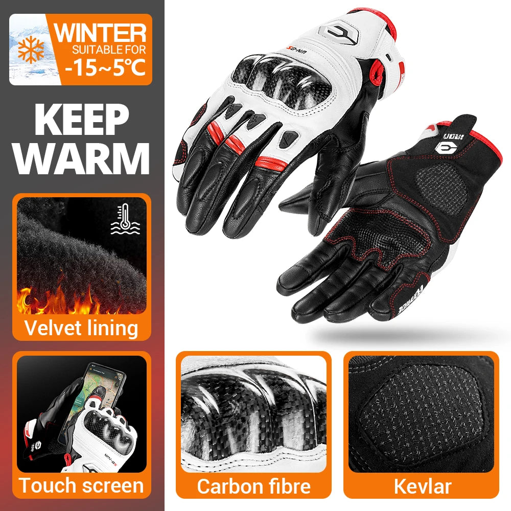 Motorcycle Gloves Winter Waterproof Motorbike Gloves Windproof Warm Glove Touch Screen Motocross Riding Gloves Reflective M-2XL